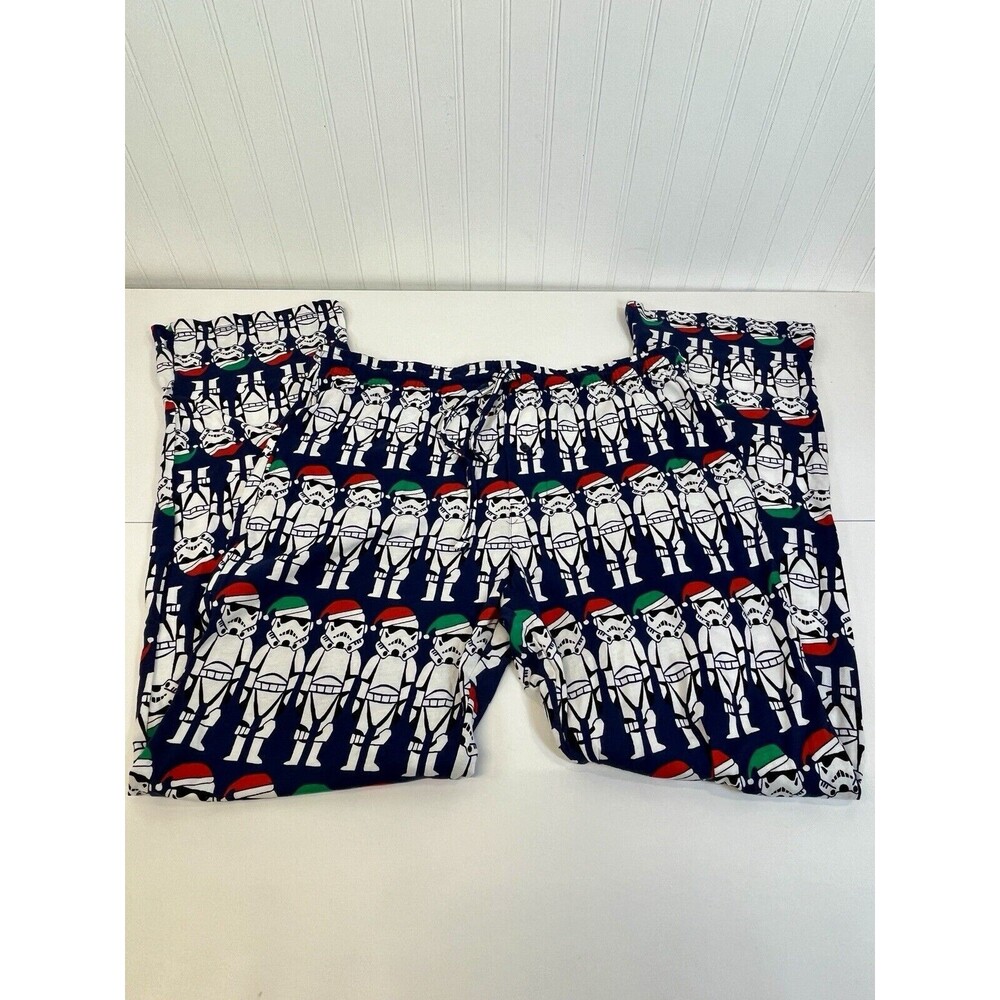 MEN’S STAR WARS‎ CHRISTMAS STORM TROOPER IN SANTA HATS COTTON PAJAMA PANTS SZ XL